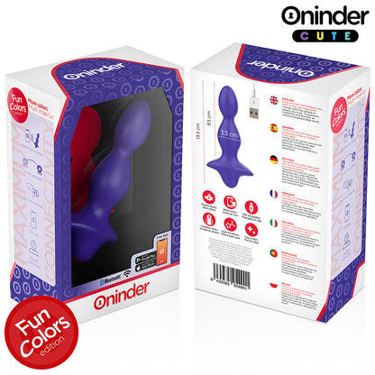 ONINDER CUTE Plug Anal Vibrante Roxo com Controle por App