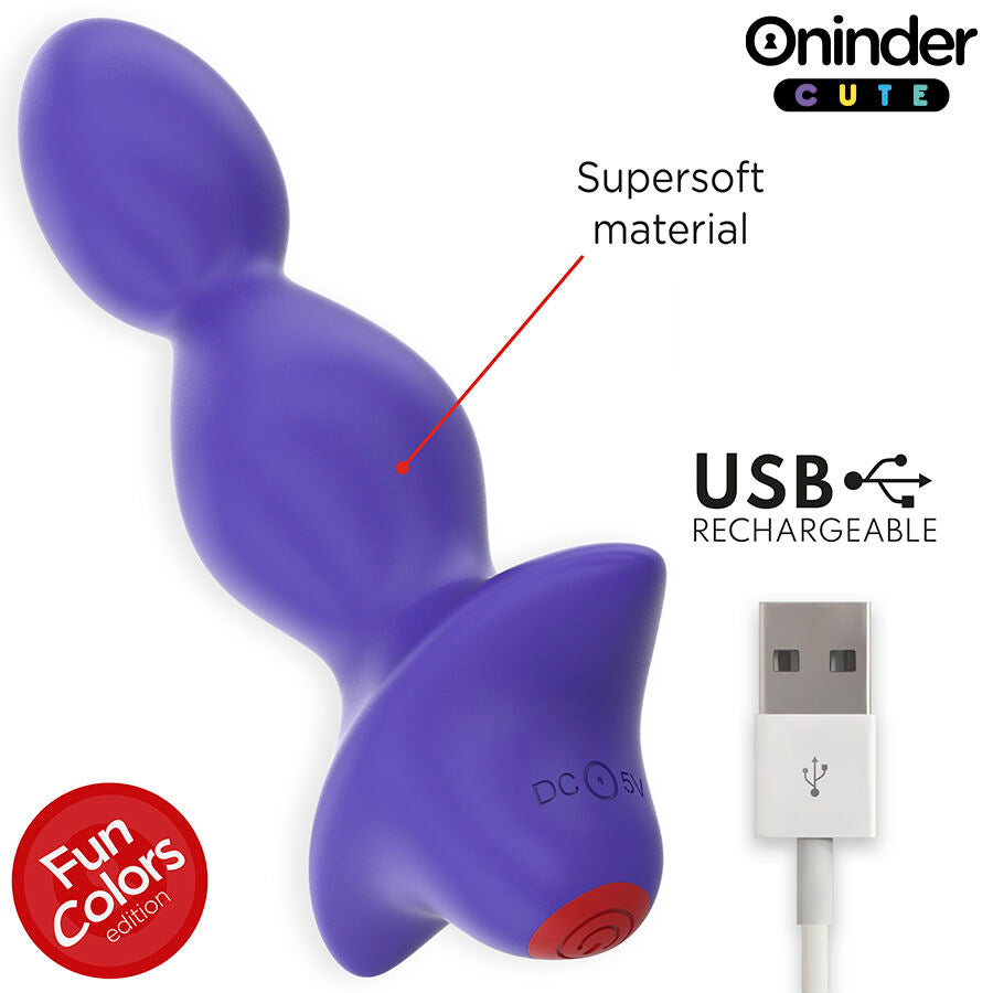 ONINDER CUTE Plug Anal Vibrante Roxo com Controle por App