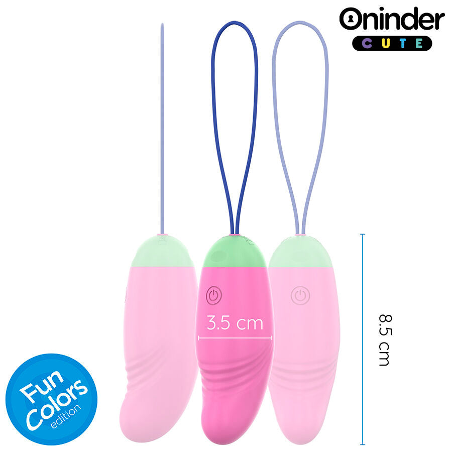 Ovo vibratório ONINDER CUTE com vibração 360 e controlo por aplicação, em silicone macio