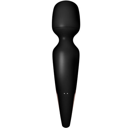 Detalhe do Satisfyer Wand-erland Vibrador Massageador Wand Preto, mostrando seu design ergonômico e superfície de silicone