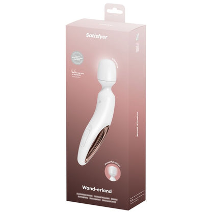 Satisfyer Wand-erland Massageador Vibratório Branco, detalhe do silicone macio e design ergonómico