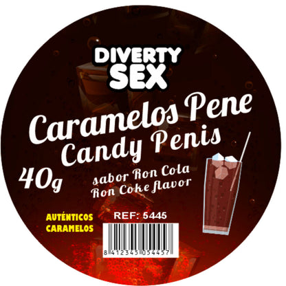 Balas Eróticas de Rum Cola em Formato de Pénis - 20 Unidades
