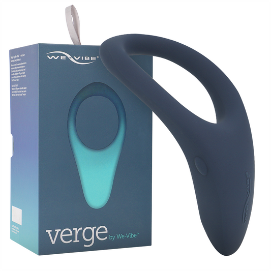 Anel vibrador WE-VIBE Verge para ereção e estimulação do períneo com controlo via app, mostrando o design ergonómico