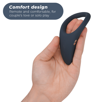 Anel vibrador WE-VIBE Verge para ereção e estimulação do períneo com controlo via app, mostrando o design ergonómico
