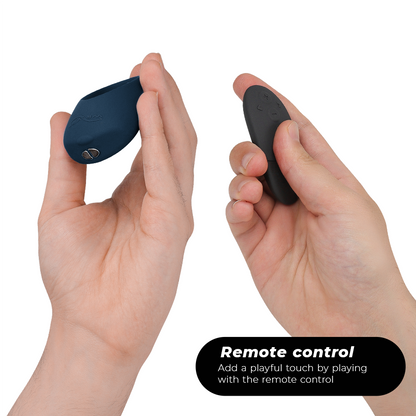 Close-up do WE-VIBE Conjunto de Prazer para Casais Nova 2 e Pivot, mostrando seus componentes de silicone e design ergonómico.