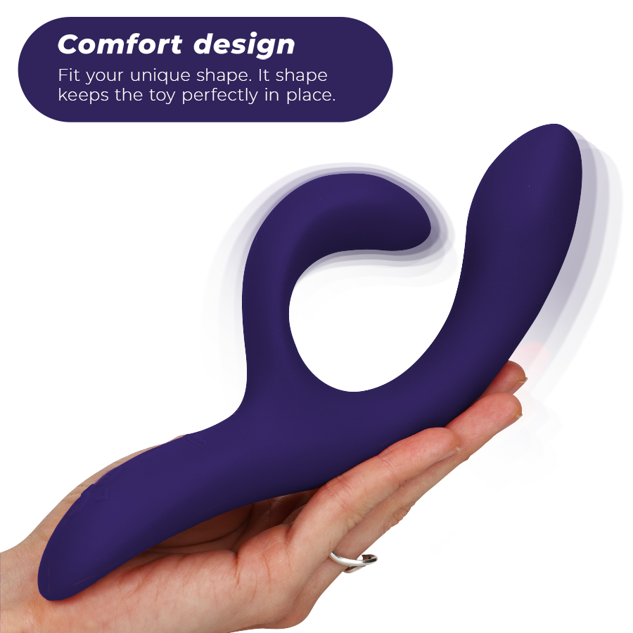WE-VIBE Vibrador Nova 3 Coelho Azul, mostrando o design ergonómico e a ponta estimuladora.