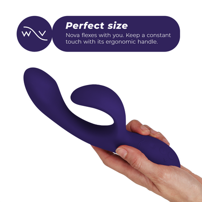 WE-VIBE Vibrador Nova 3 Coelho Azul, mostrando o design ergonómico e a ponta estimuladora.