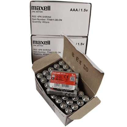MAXELL Pilha Salina Manganês AAA R03 - Pack de 4 Unidades Retrátil.