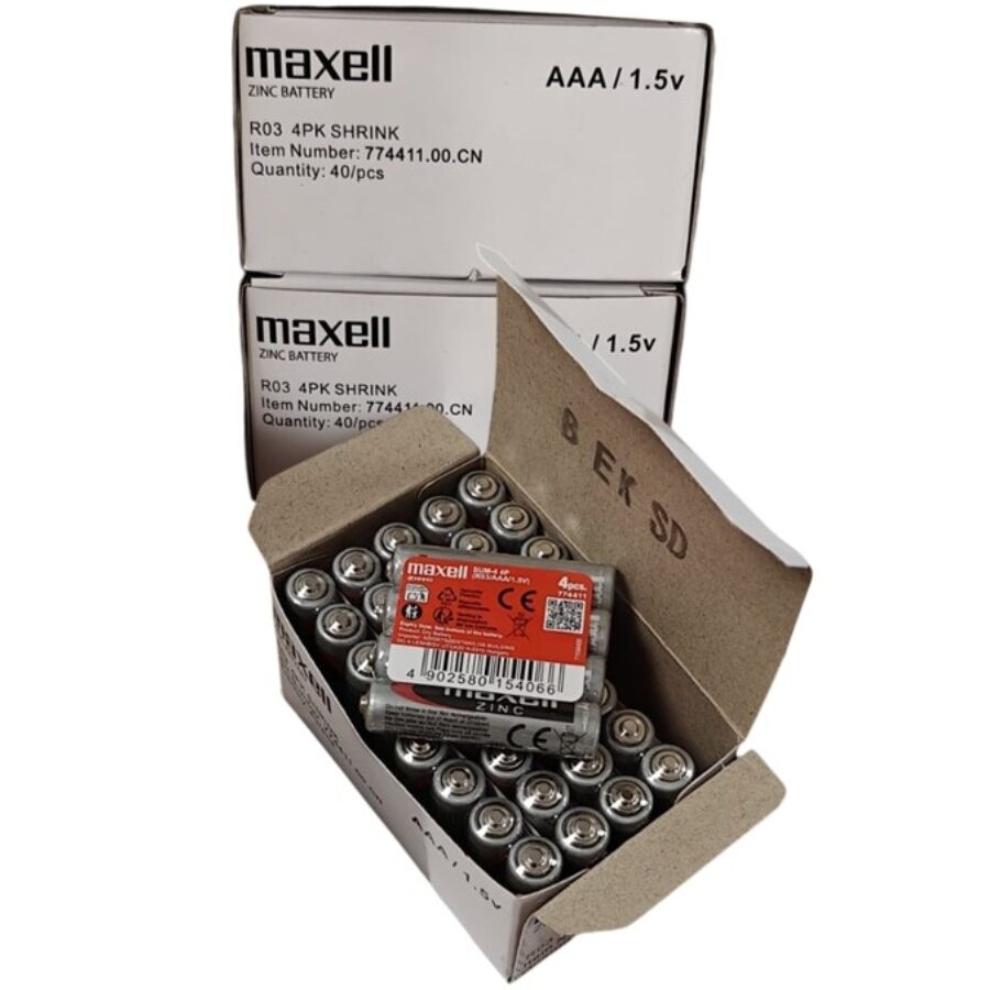 MAXELL Pilha Salina Manganês AAA R03 - Pack de 4 Unidades Retrátil.