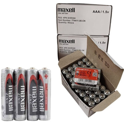 MAXELL Pilha Salina Manganês AAA R03 - Pack de 4 Unidades Retrátil.