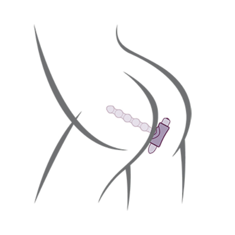 ROCKS-OFF Petite Sensations Pearls Plug Anal Vibrador Preto, mostrando o design de pérolas e a base segura.