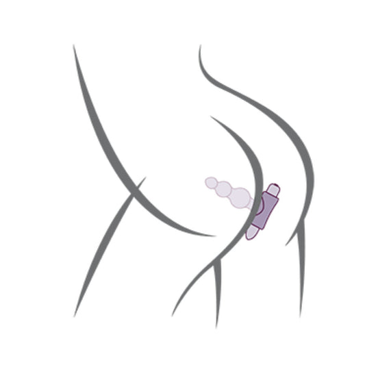 Close-up of the ROCKS-OFF Petite Sensations Bubbles Plug Anal Vibrador Preto showing its ergonomic design and textured surface with gradual spheres.
