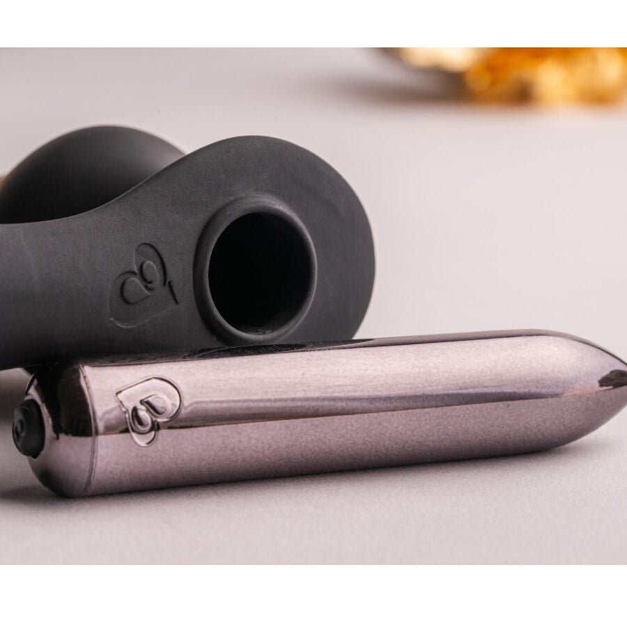 ROCKS-OFF Plug Anal Ro-Zen Pro com Anel Vibratório para Pénis Preto, mostrando suas características de design e material.
