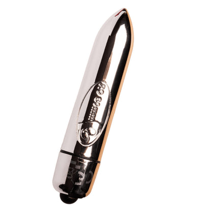 Close-up da Bala Vibrante ROCKS-OFF RO-80 Cromada Prata, mostrando seu design compacto e elegante.