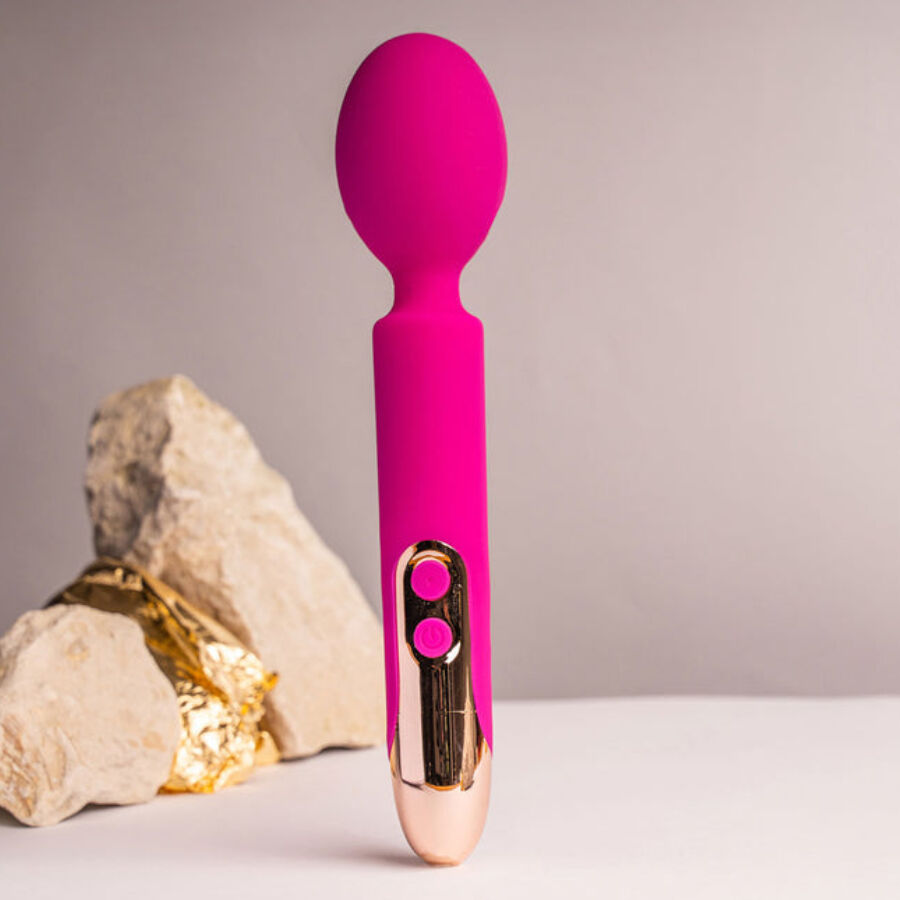 Vibrador Wand ROCKS-OFF Oriel Flexível Recarregável Fúcsia em detalhe