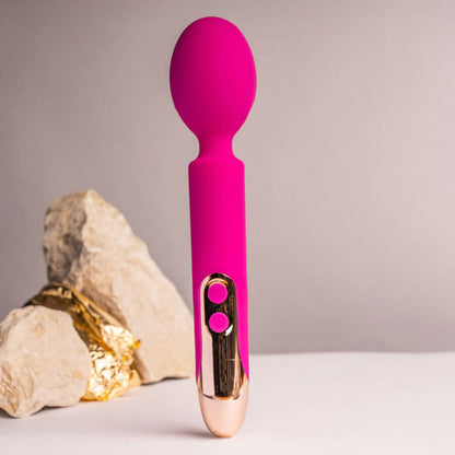 Vibrador Wand ROCKS-OFF Oriel Flexível Recarregável Fúcsia em detalhe