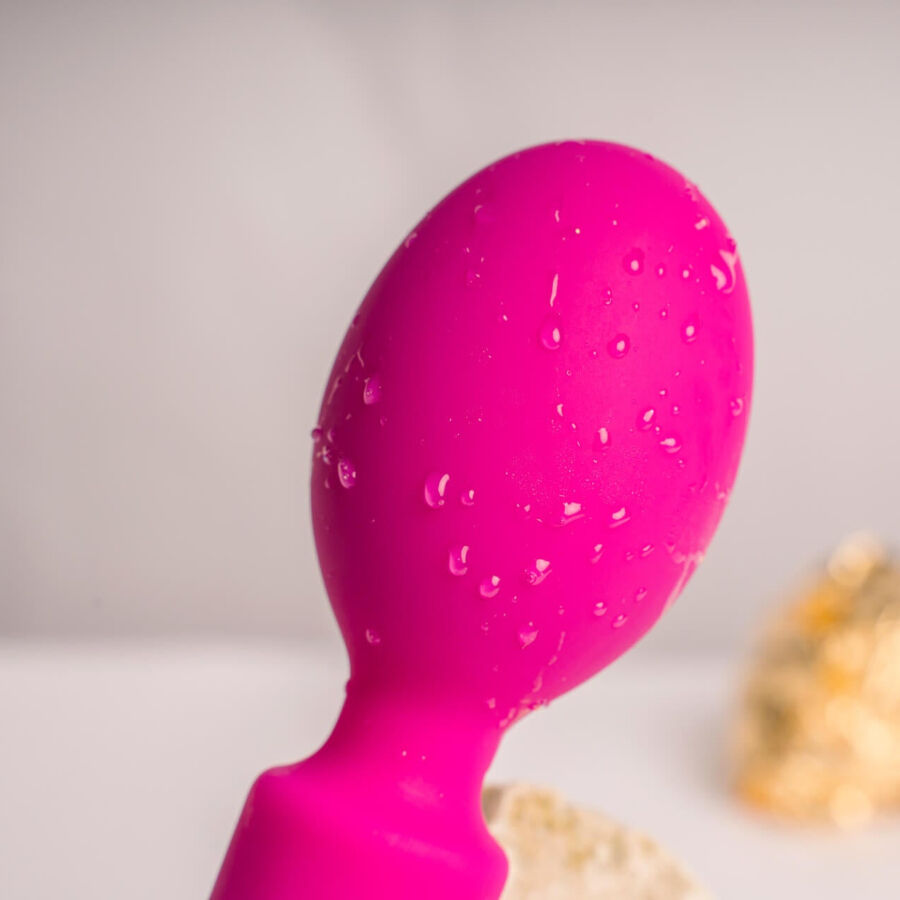Vibrador Wand ROCKS-OFF Oriel Flexível Recarregável Fúcsia em detalhe