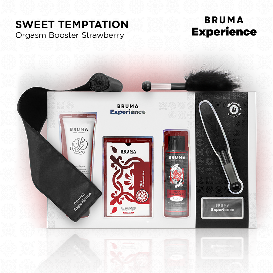 XPERIENCE - KIT TENTAÇÃO DE MORANGO DOCE COM POTENCIALIZADOR DE ORGASMO