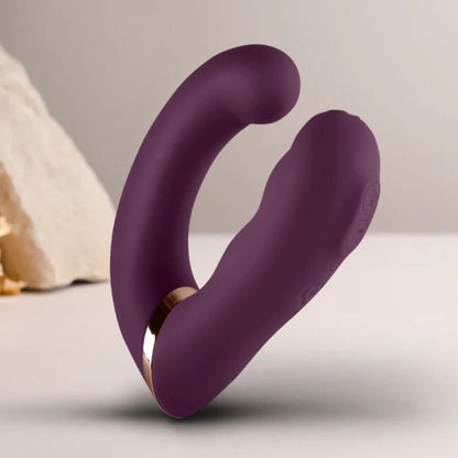 ROCKS-OFF Vibrador Duplo Gemini, estimulador de clitóris e ponto G roxo