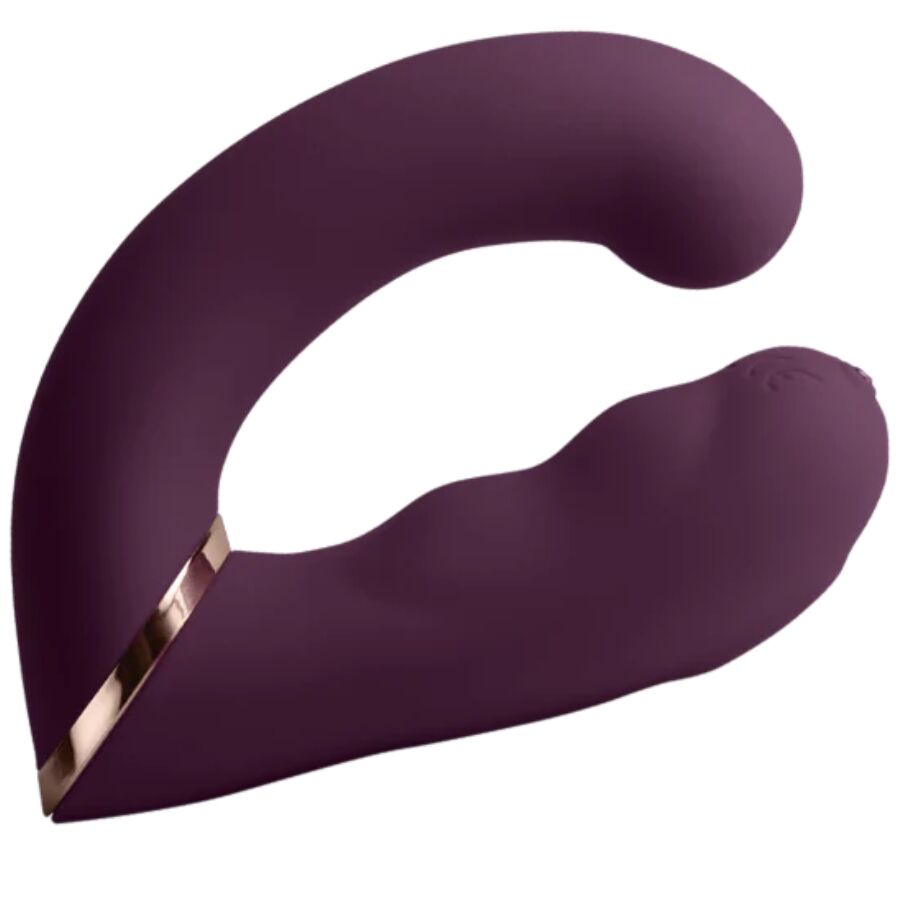 ROCKS-OFF Vibrador Duplo Gemini, estimulador de clitóris e ponto G roxo