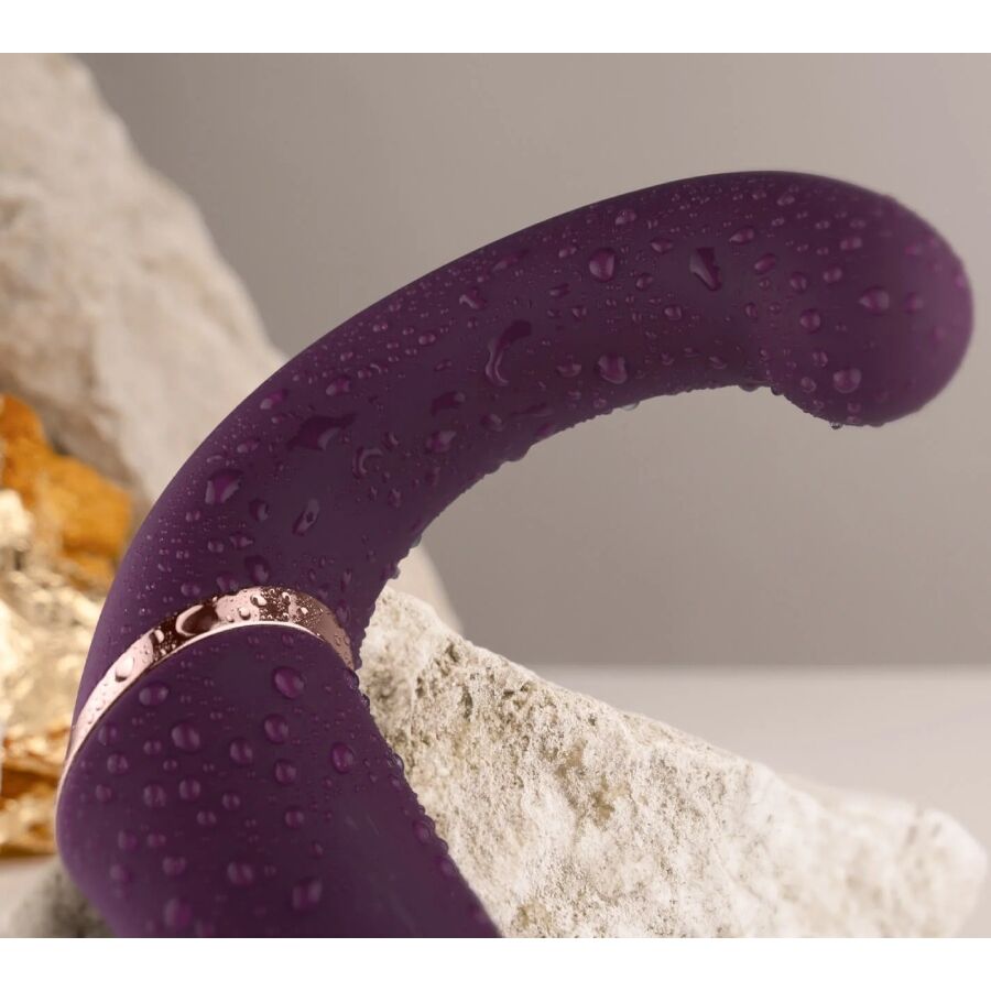 ROCKS-OFF Vibrador Duplo Gemini, estimulador de clitóris e ponto G roxo