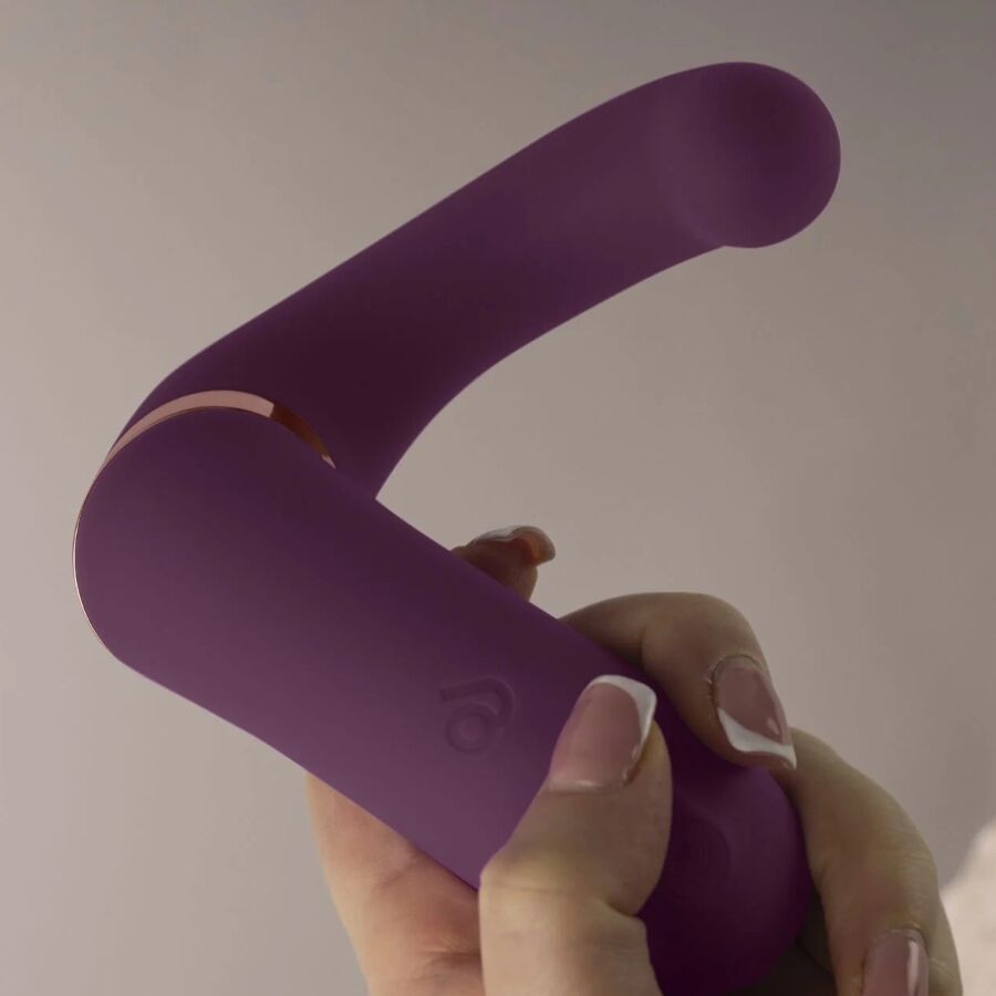 ROCKS-OFF Vibrador Duplo Gemini, estimulador de clitóris e ponto G roxo