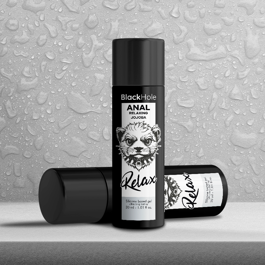 BLACK HOLE Gel Relaxante Anal com Jojoba e base de silicone 30ml para conforto íntimo