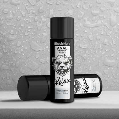 BLACK HOLE Gel Relaxante Anal com Jojoba e base de silicone 30ml para conforto íntimo