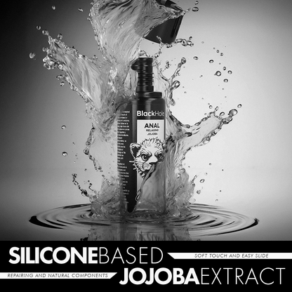 BLACK HOLE Relaxante Anal Jojoba Base de Silicone 100 ML, para conforto e prazer anal.