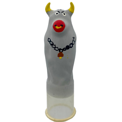 Preservativo de Arte Pintado à Mão Modelo Bull Cinza XL