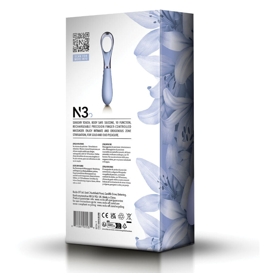 Rocks-Off Niya N3 Vibrador de Precisão Zona Erógena, design ergonómico e silicone suave.