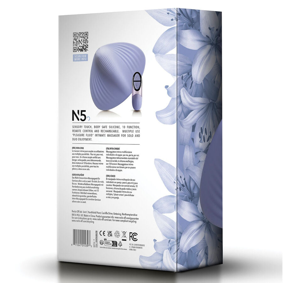 NIYA Massageador Íntimo Multiuso N5 com Controle Remoto Sem Fios, em silicone.
