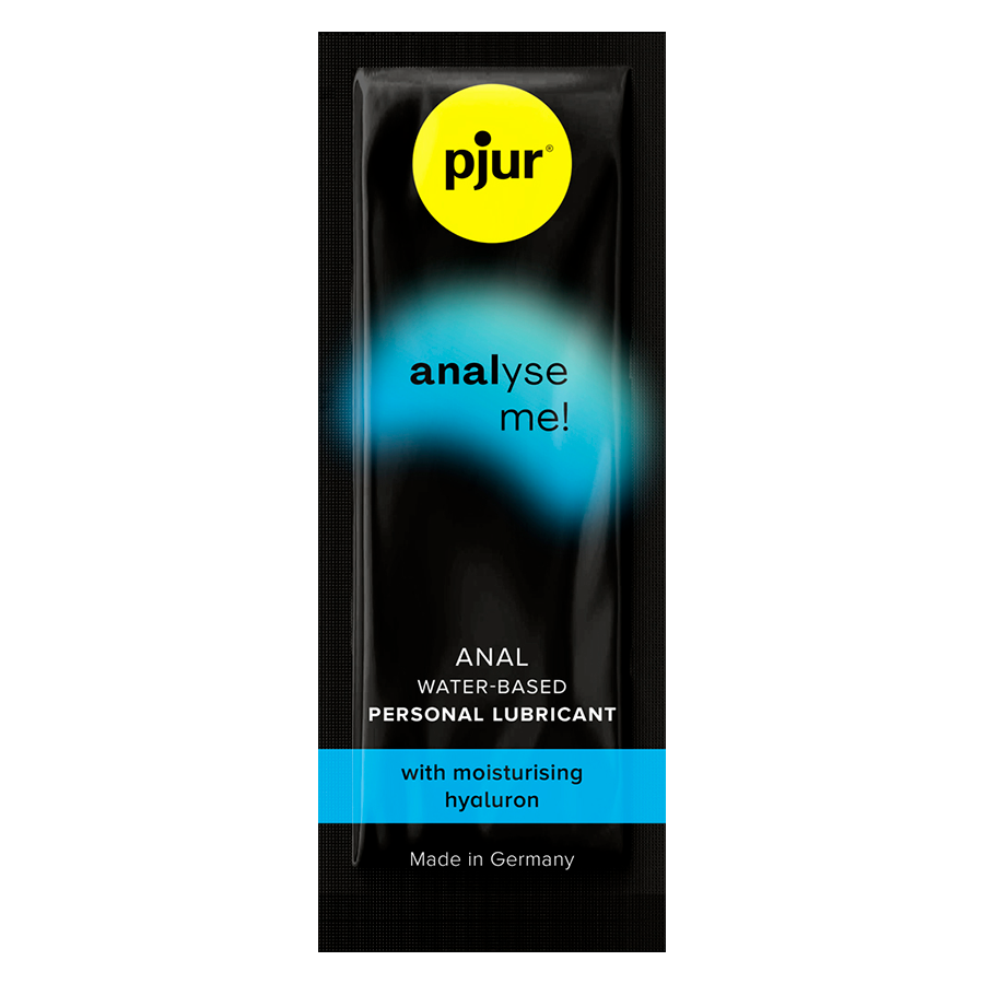 Pjur Lubrificante Anal de Água Analyze Me 2ml com Ácido Hialurônico para conforto.