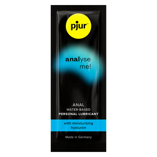 Pjur Lubrificante Anal de Água Analyze Me 2ml com Ácido Hialurônico para conforto.