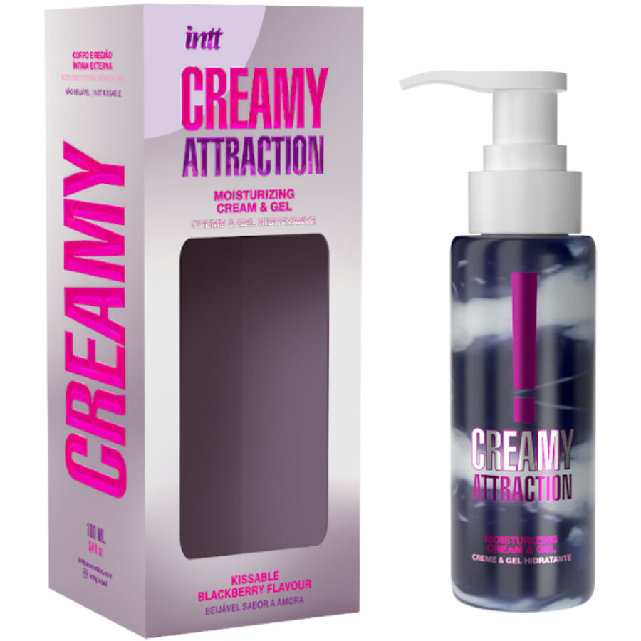 Creme e Gel Beijável Sabor Amora INTT RELEASES 100 ML para hidratação e prazer oral.