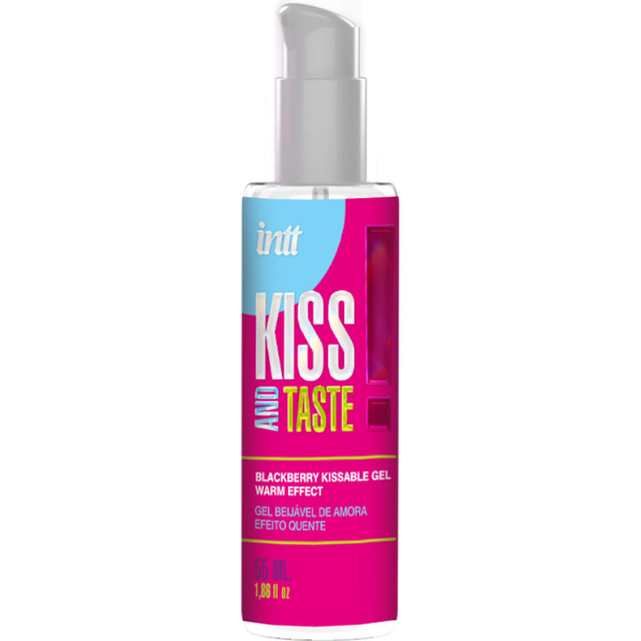 INTT RELEASES Gel Aquecedor Beijável Sabor Amora 55ml, embalagem e detalhes do produto.