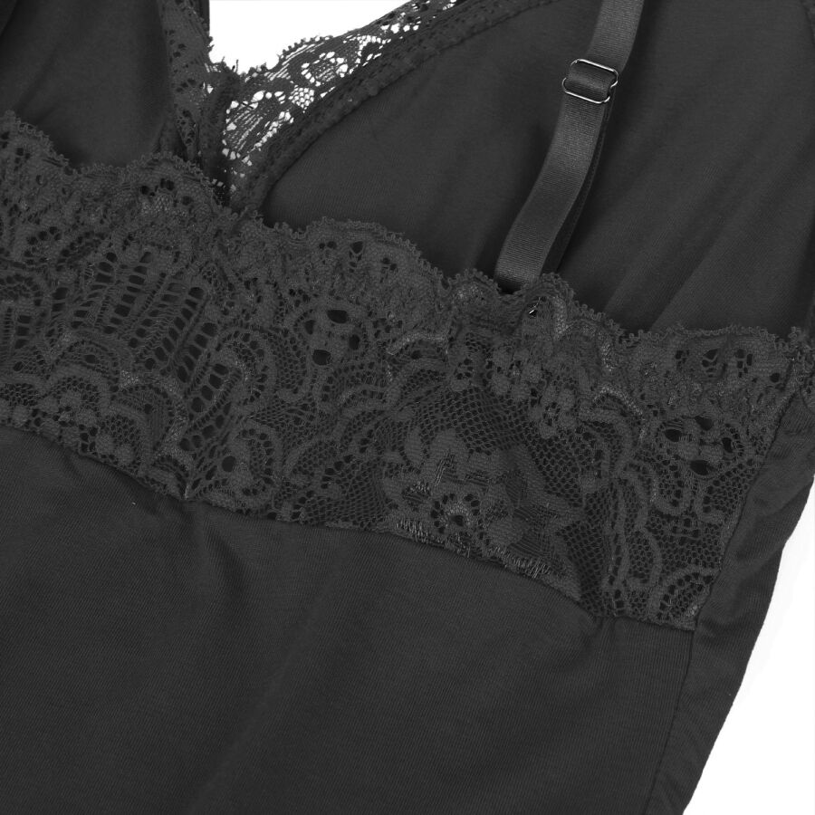 Teddy SUBBLIME preto de renda floral, tamanho L/XL.
