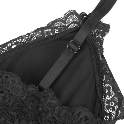 Teddy SUBBLIME preto de renda floral, tamanho L/XL.