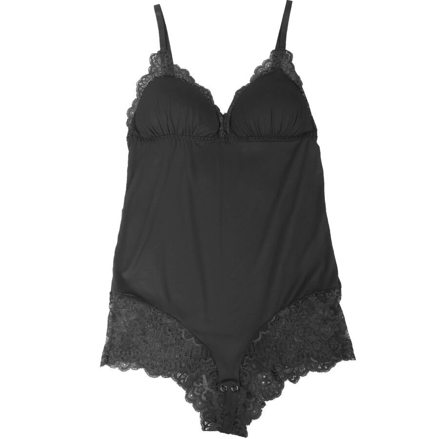 Teddy SUBBLIME preto de renda floral, tamanho L/XL.