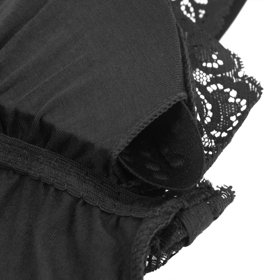 Teddy SUBBLIME preto de renda floral, tamanho L/XL.