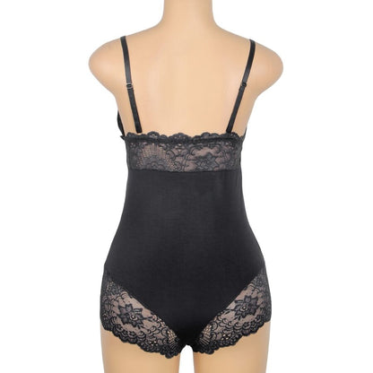 Teddy SUBBLIME preto de renda floral, tamanho L/XL.