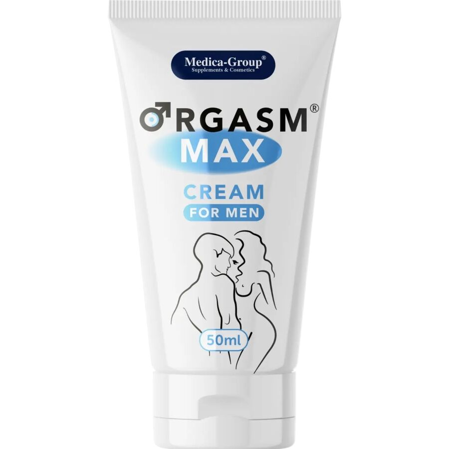 Embalagem do MEDICA GROUP Creme Íntimo Orgasm Max para Homens 50 ML