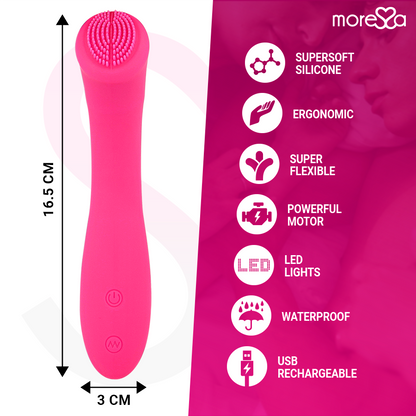Vibrador MORESSA Celso Premium de silicone recarregável com design ergonómico e ponta estimulante