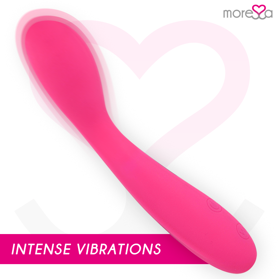 Close-up do Vibrador MORESSA Druso Premium Silicone Recarregável, mostrando seu design ergonômico e material de alta qualidade.