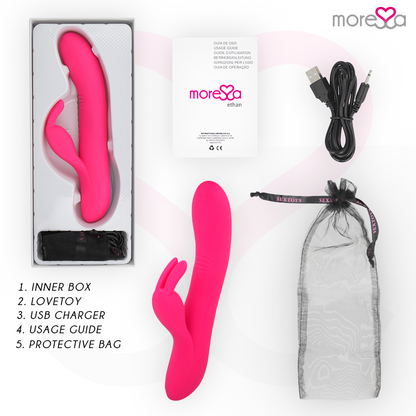 Close-up do Vibrador MORESSA Ethan de Silicone Premium com movimento ondulante.
