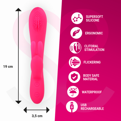 Close-up do vibrador massageador MORESSA Gino de silicone premium recarregável