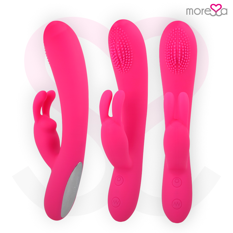 Close-up do vibrador massageador MORESSA Gino de silicone premium recarregável