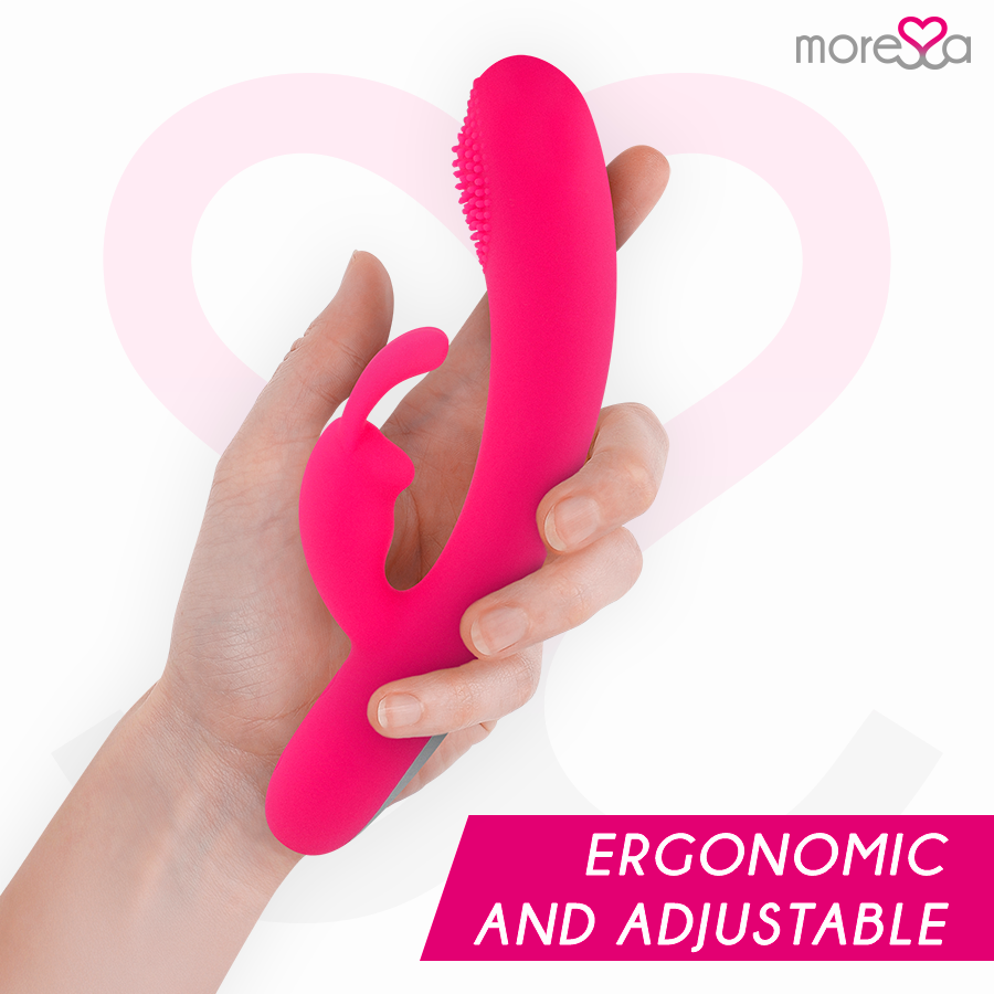 Close-up do vibrador massageador MORESSA Gino de silicone premium recarregável