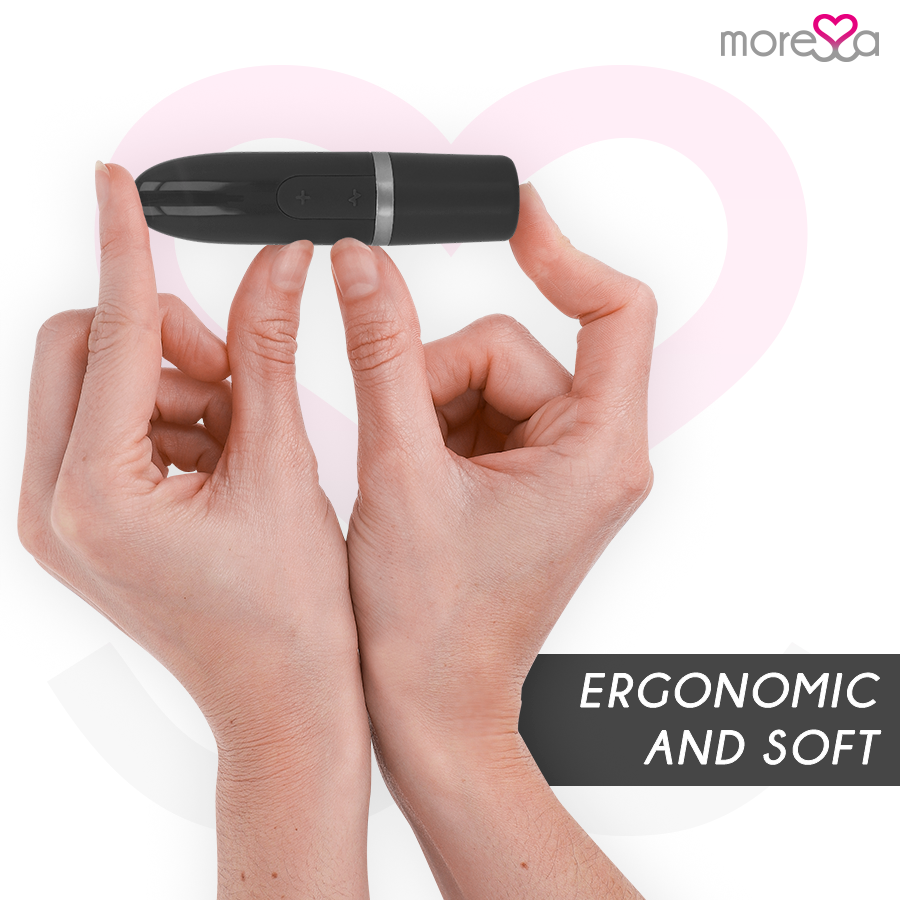MORESSA Ivy Vibrador Estimulador de Viagem Preto Discreto com design elegante e compacto.