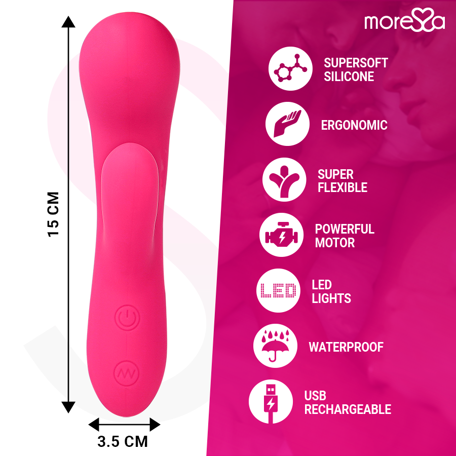 Vibrador MORESSA Jerry Premium de silicone recarregável para Ponto G e clítoris.